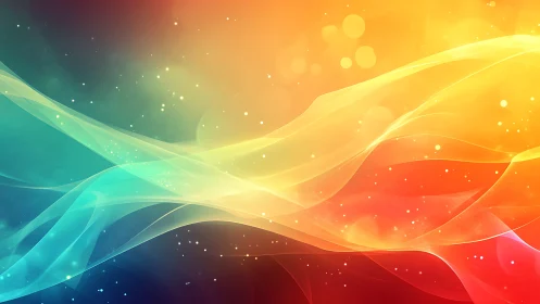 Vibrant abstract light waves in warm and cool spectrum.