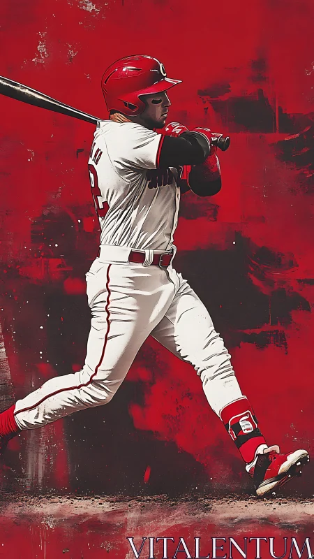 Dynamic baseball swing illustration isolates kinetic athletic form