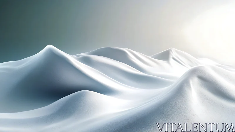 Minimalist white dunes landscape under diffused bright light.