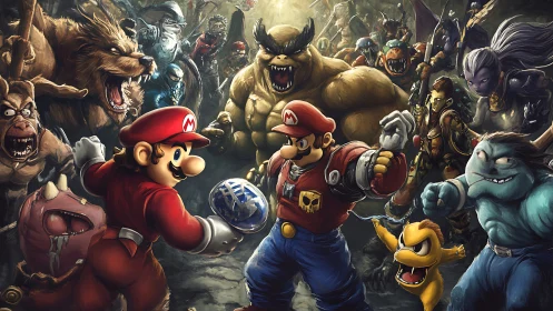 Heroic plumber duo faces a wild fantasy monster showdown.