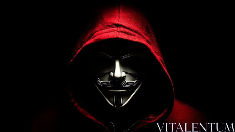 Red-hooded hacker phantom glows in cinematic digital shadow.