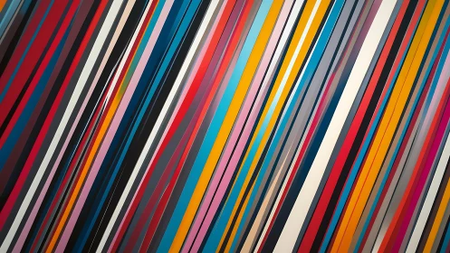 Vibrant Diagonal Striped Abstract Art with Bold Color Palette.
