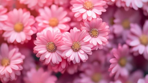 Pink Gerbera Daisies in Close Focus Depth of Field