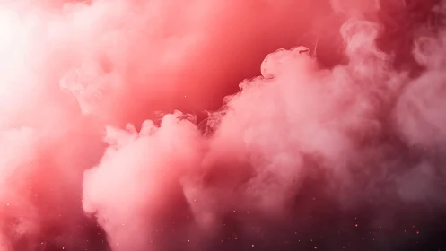 Pink volumetric smoke cloud rendered with soft cinematic lighting