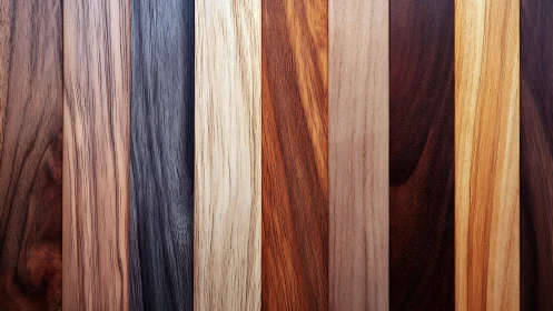 Vertical timber planks in warm and cool tonal contrast.