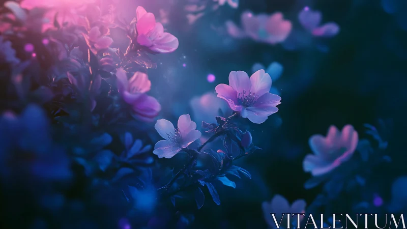 Luminous Petals Dance Through Twilight Magic.