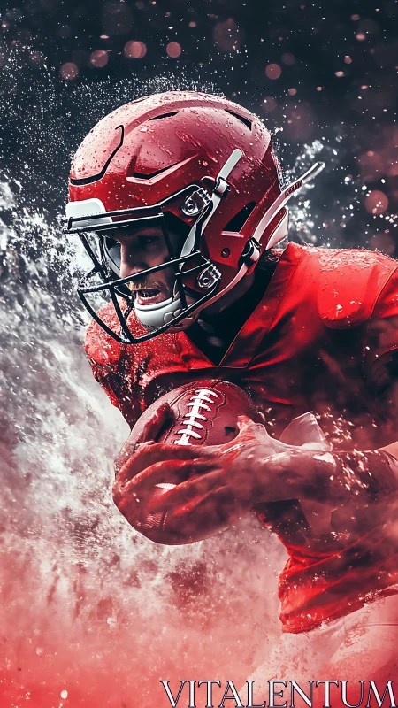 Red blitz comet: gridiron runner carved from stormlight.