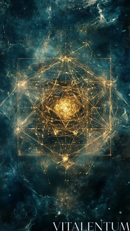 Golden geometric energy lattice suspended in turbulent cosmic nebula