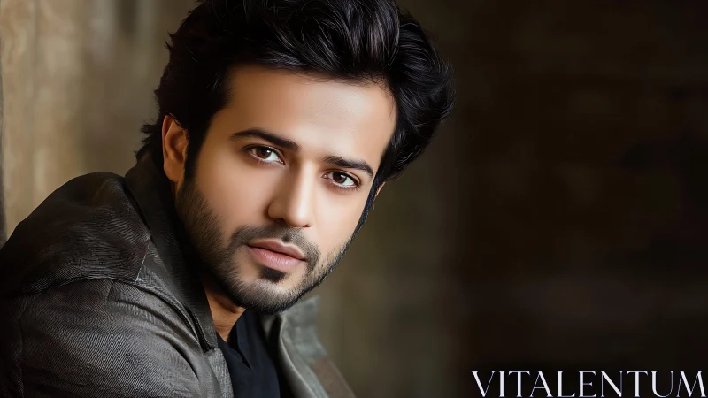 Male portrait rendered in high-resolution photorealistic detail