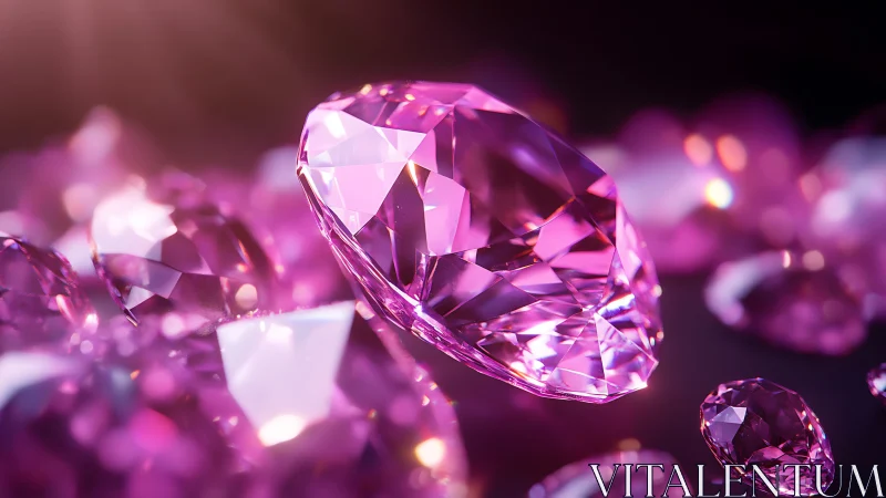 Rose prism royalty: luminous pink gemstones in starlit hush.