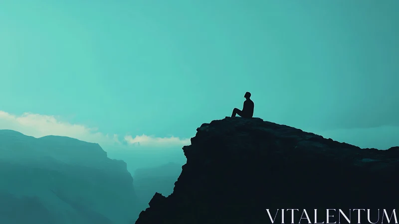 Quiet ridge daydreams under a wide, turquoise sky.