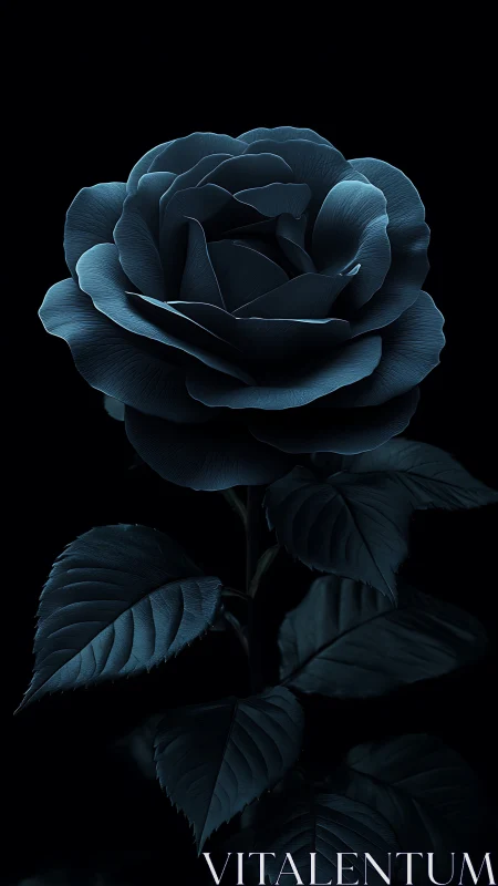 Midnight Rose Blooms: A Luminescent Dance in Darkness.