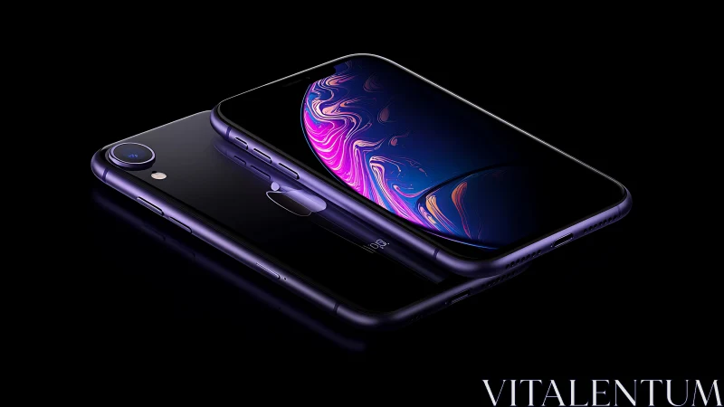 Premium Smartphone Purple Design Luxury Display.