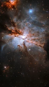 Nebula stormcloth swirling through star-sown cosmic night.