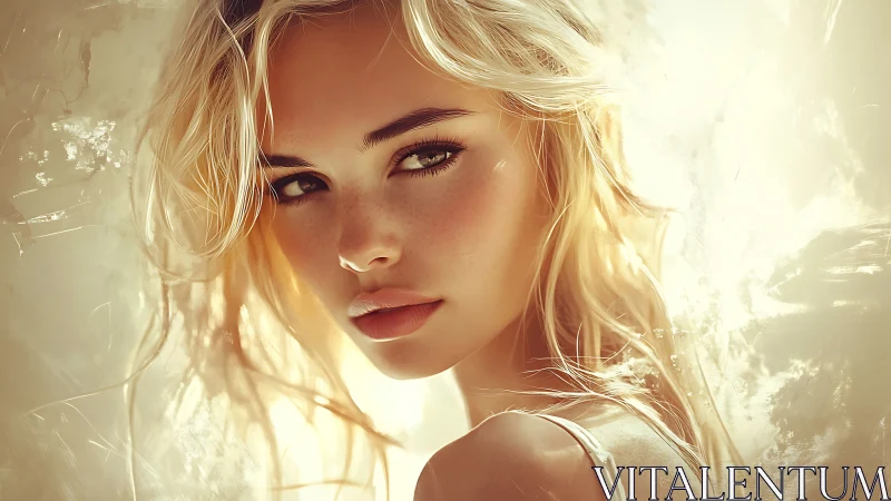 Soft golden portrait glows with gentle, sunlit confidence