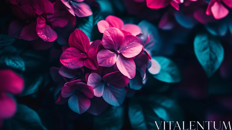 Neon Blooms Illuminate Vibrant Floral Landscape