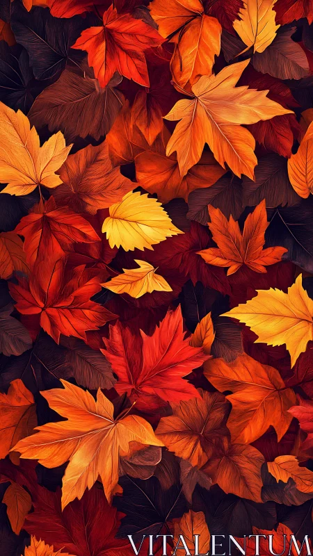 Glowing autumn leaves bringing cozy seasonal warmth.