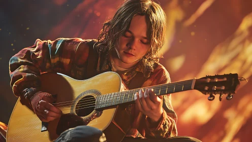 Campfire daydreams with a quiet acoustic guitar solo.