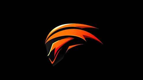 Fierce Abstract Tiger Head Logo in Bold Orange Gradient Style.