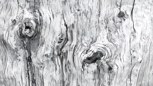 Weathered wood texture in black and white with natural grain lines.