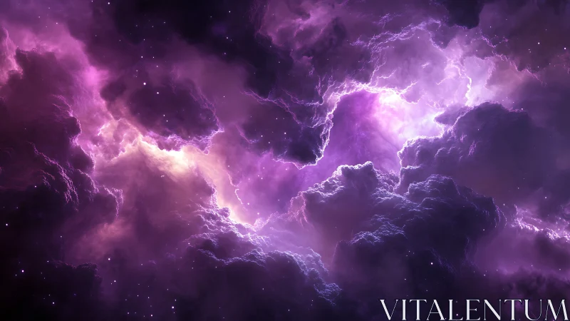 Radiant violet nebula clouds sculpted by luminous stellar winds