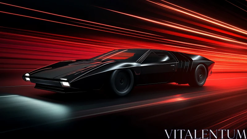 Midnight jetstream supercar slicing through neon velocity.