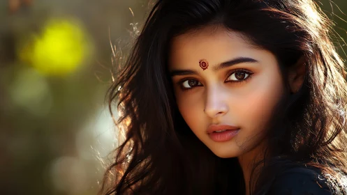 Photorealistic portrait with shallow depth and warm bokeh field.