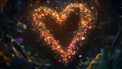 Glowing Heart of Blooms and Light.