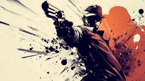 Bold vigilante steps forward in a splash of graphic energy