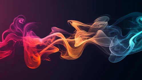 Chromatic smoke ribbons weaving through midnight silence.