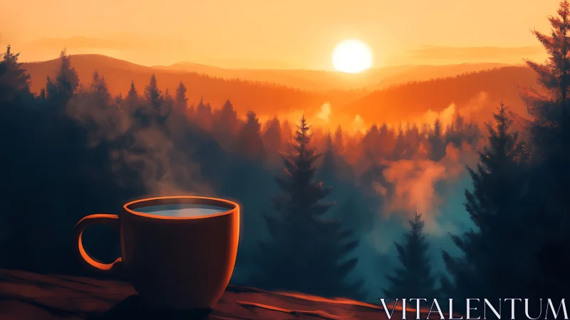 Sunrise steam and forest mists brew a quiet mountain spell.