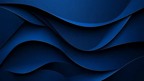 Abstract dark blue layered waves digital art background.