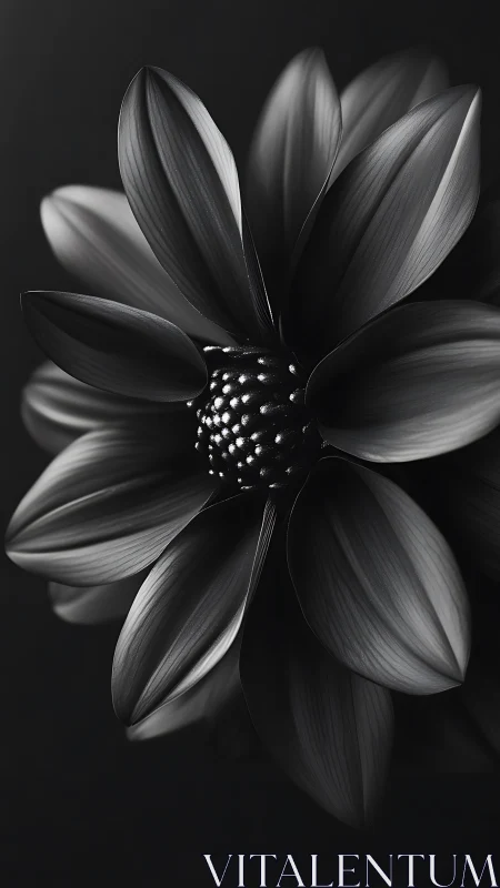 Monochromatic Lotus Bloom: High-Contrast Black and White Macro Study
