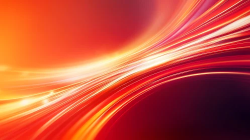 Vivid abstract light streaks in orange and red digital art style.