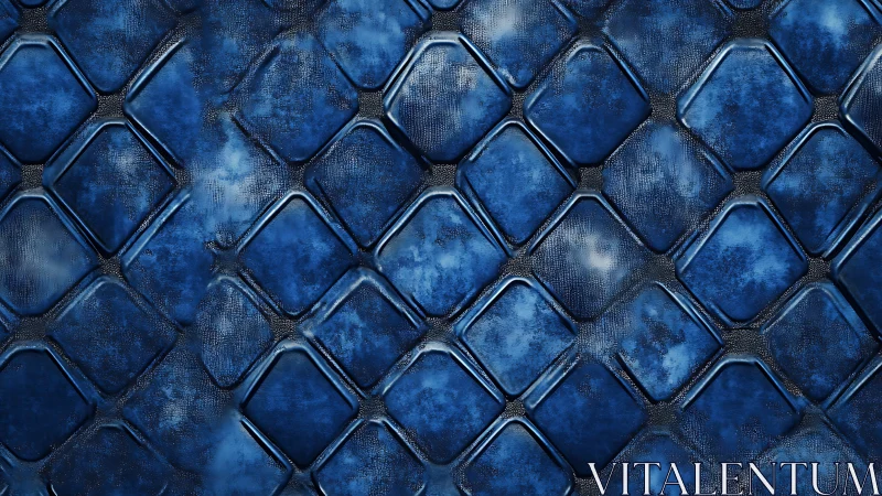 Midnight blue tiles quietly ripple like frozen ocean waves