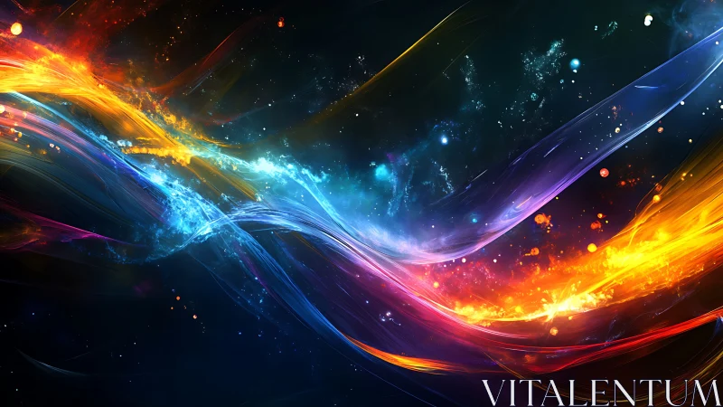 Chromatic energy streams arc across a deep cosmic field