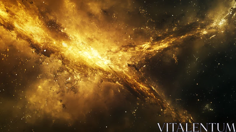 Starlit ember rivers collide and carve a cosmic crossroads