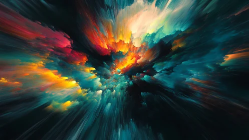 Radiant cosmic burst sends color streaming through deep space