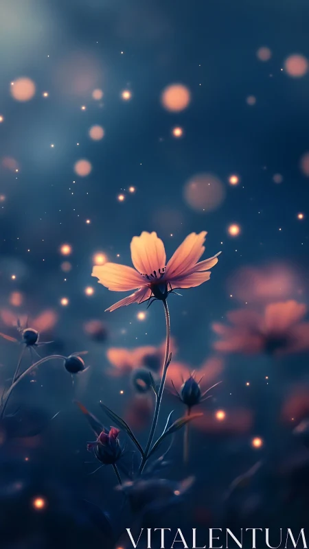 Stargazer blossom humming under lantern-speckled dusk.