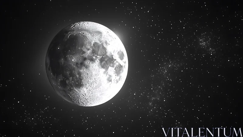 Lunar regolith topography under stark sidelight in orbit view.