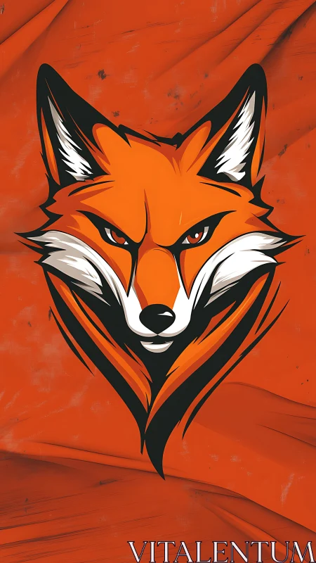 Stylized fox head emblem with bold vector contouring.