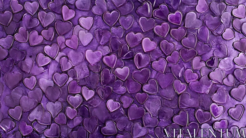 Purple Heart Pattern Texture Overlay