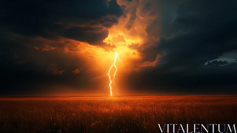 Stormlit horizon ignites as a lone lightning bolt crowns dusk