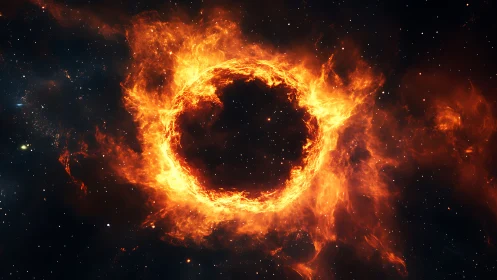 Solar inferno ring hums quietly in the velvet starfield