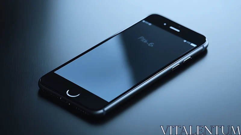 Sleek black smartphone glowing softly against cool blue backdrop