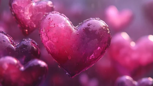 Crystalline heart-form spheres with surface hydration texture