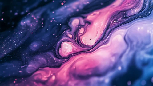 Dreamy pink and violet swirls drift through a cosmic glow