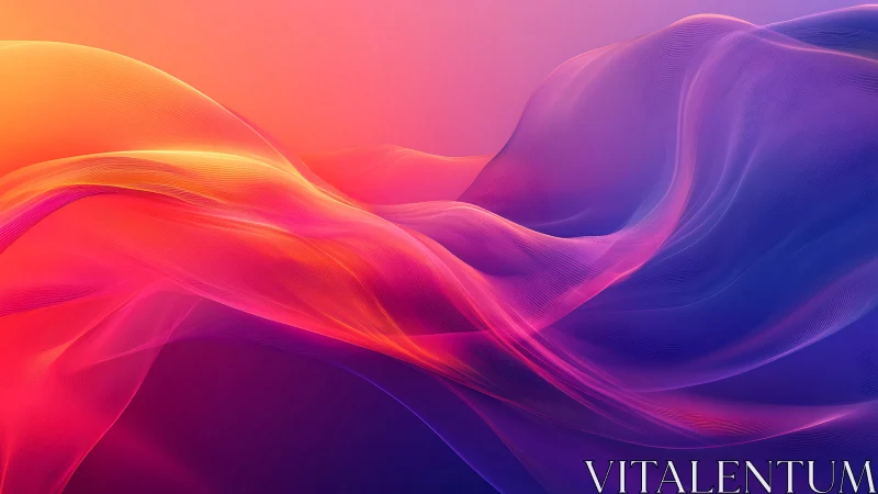 Color gradient waves form layered translucent digital ribbons