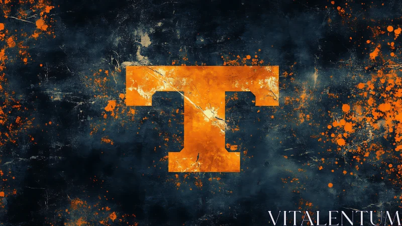 Blazing orange T emblem splashed across storm-dark canvas.