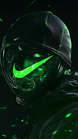 Electric street phantom glows with neon green energy tonight